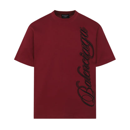 Balenciaga High-Density Embroidery T-Shirt with Large Logo