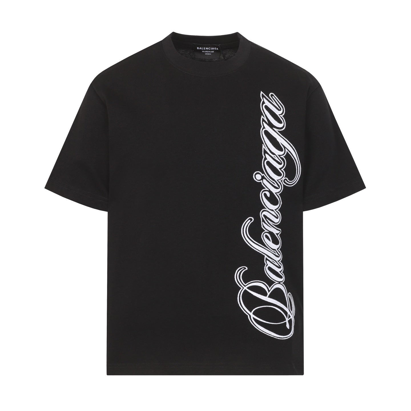 Balenciaga High-Density Embroidery T-Shirt with Large Logo