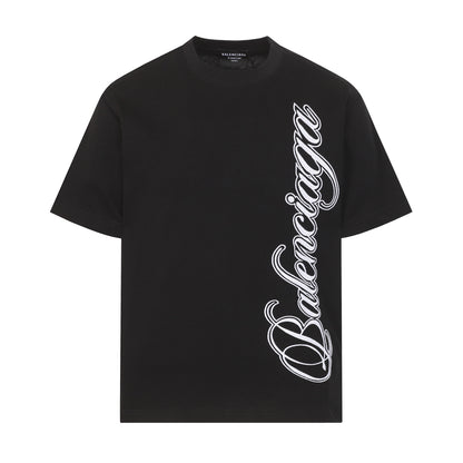 Balenciaga High-Density Embroidery T-Shirt with Large Logo