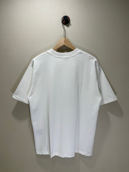 BALENCIAGA Sketch/Graffiti Logo Print Crew-Neck Short-Sleeve T-Shirt