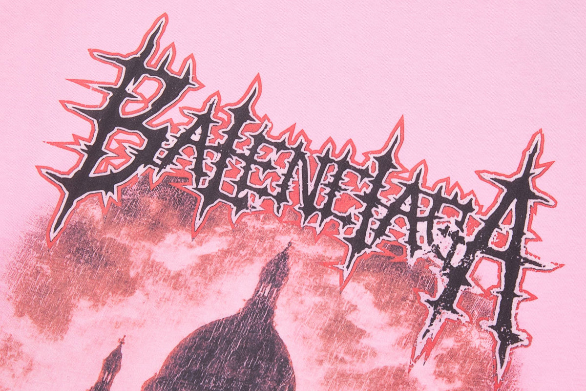 Balenciaga Sacred Heart print distressed short-sleeve T-shirt
