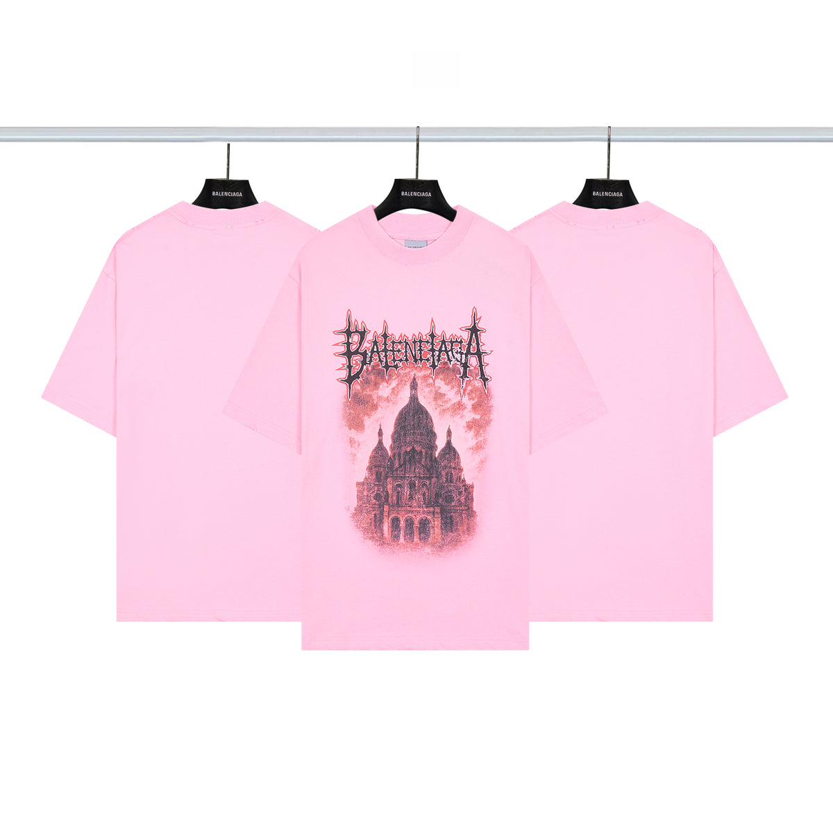 Balenciaga Sacred Heart print distressed short-sleeve T-shirt
