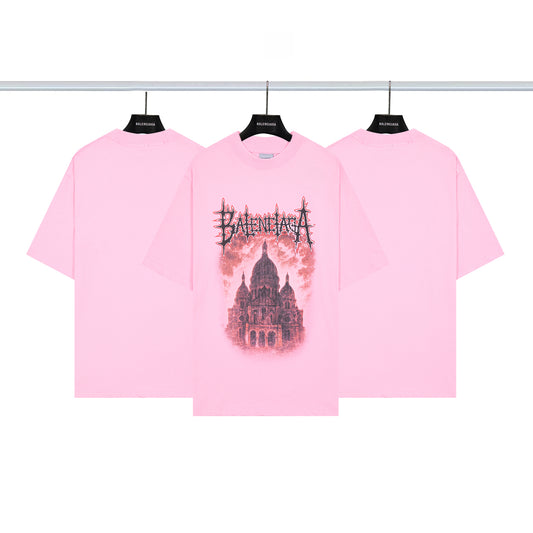 Balenciaga Sacred Heart print distressed short-sleeve T-shirt