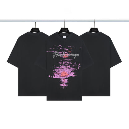 Balenciaga Sunset Print Short-Sleeve T-Shirt