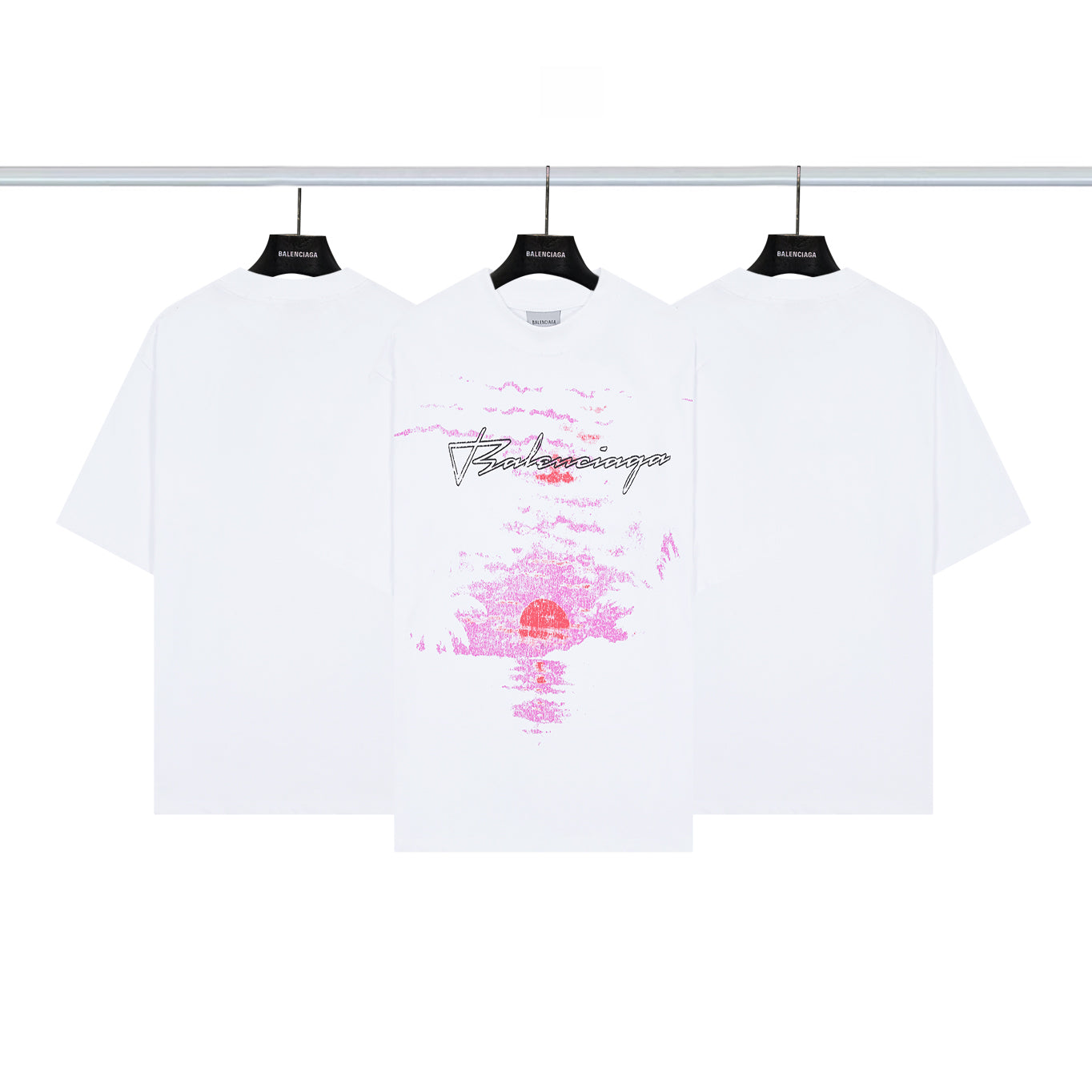 Balenciaga Sunset Print Short-Sleeve T-Shirt