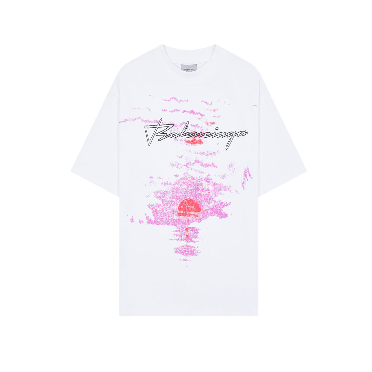 Balenciaga Sunset Print Short-Sleeve T-Shirt