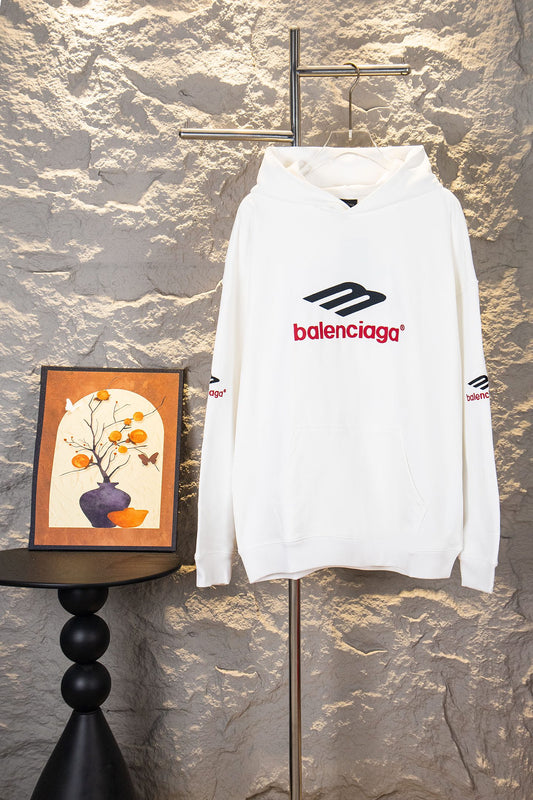 Balenciaga "3B" Large "M" Sweatshirt with Full Front and Back Letter Embroidery