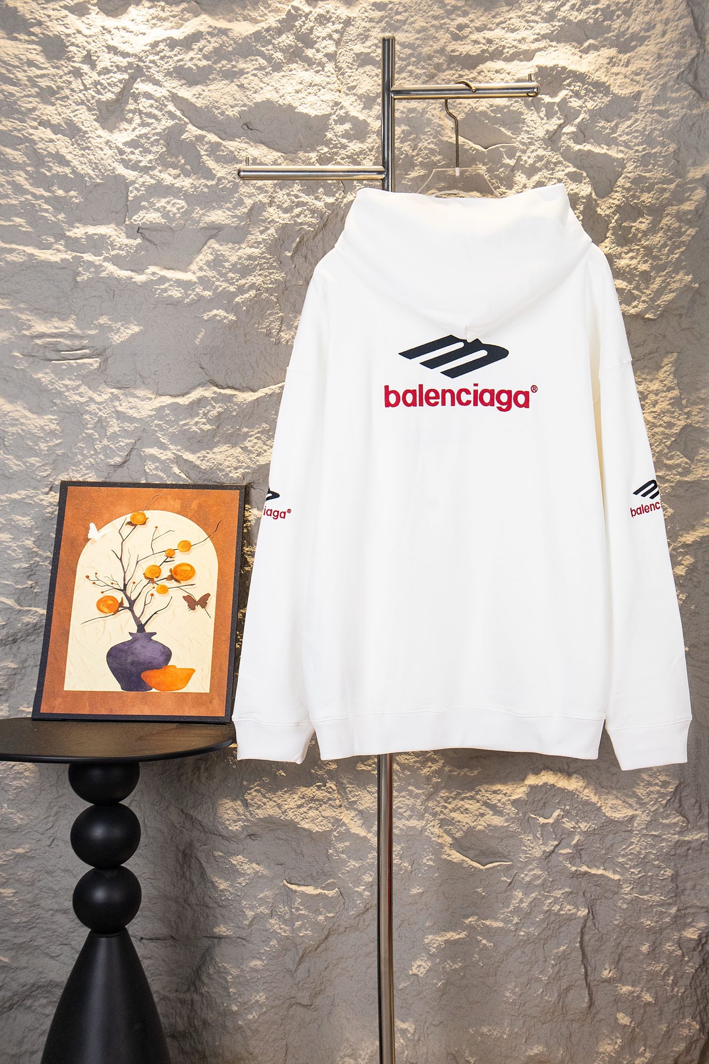 Balenciaga "3B" Large "M" Sweatshirt with Full Front and Back Letter Embroidery