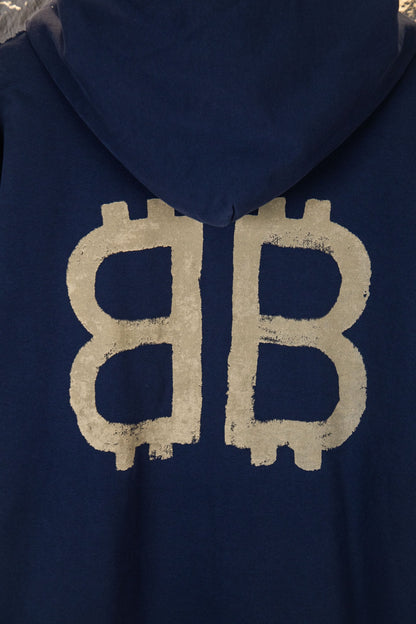 Balenciaga Mud-Dyed Double-B Hand-Painted Graffiti Hoodie