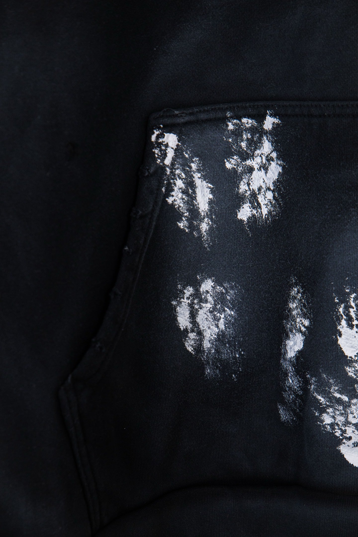 Balenciaga Distressed Washed Hoodie with Large Hand-Painted "M" Graffiti on Front