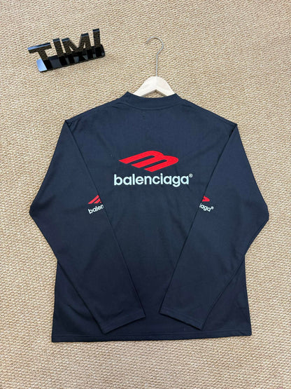 Balenciaga Long-Sleeve T-Shirt with Large Embroidered "M3M" Letter Logo