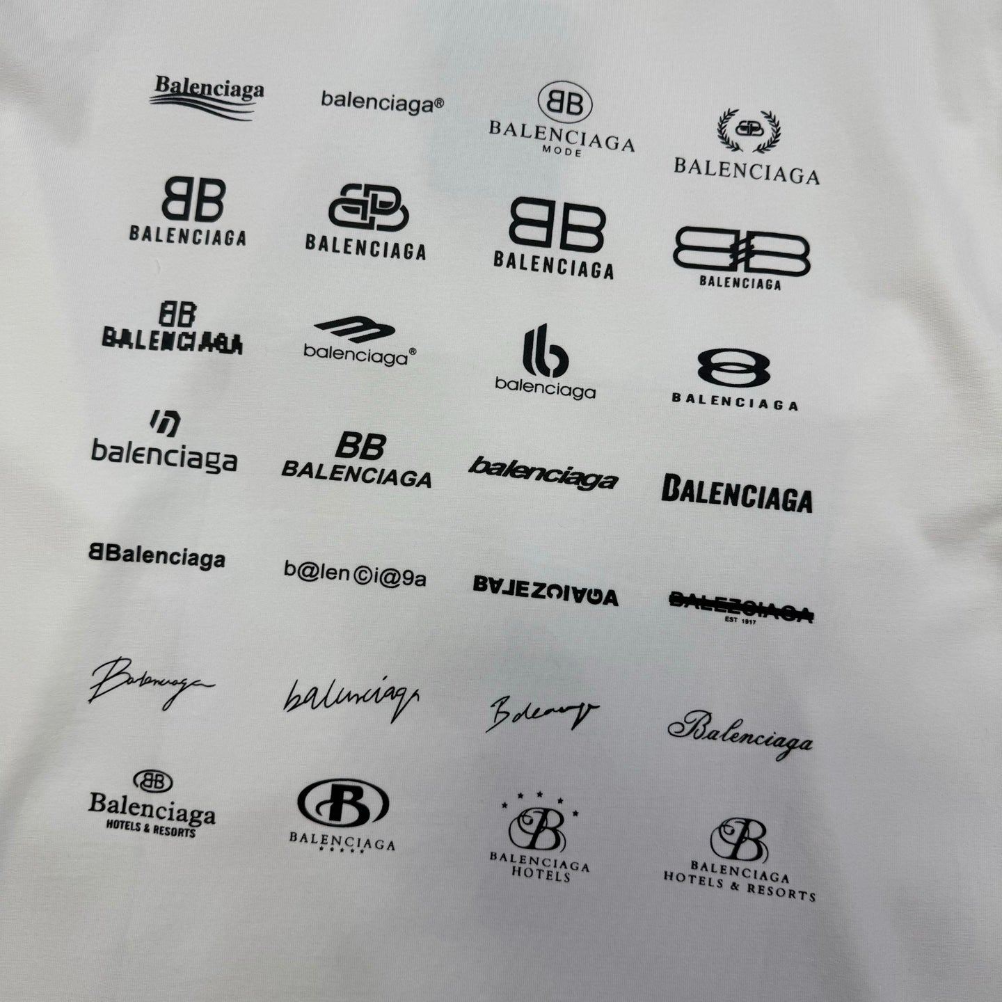 Balenciaga All-Over Logo Print Long-Sleeve Top