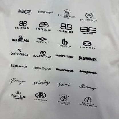 Balenciaga All-Over Logo Print Long-Sleeve Top