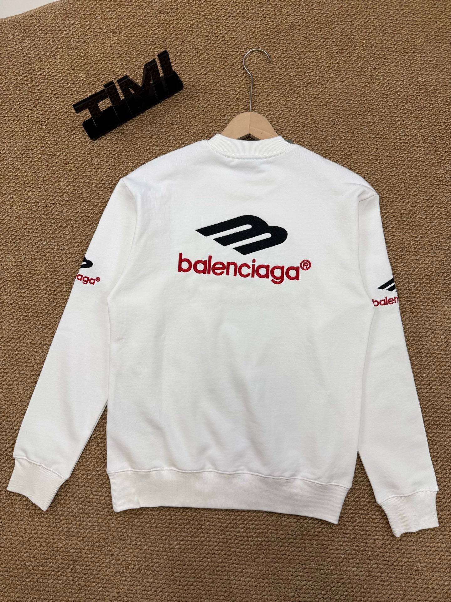 Balenciaga Crewneck Sweatshirt with 3M Letter Embroidery