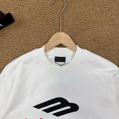 Balenciaga Crewneck Sweatshirt with 3M Letter Embroidery