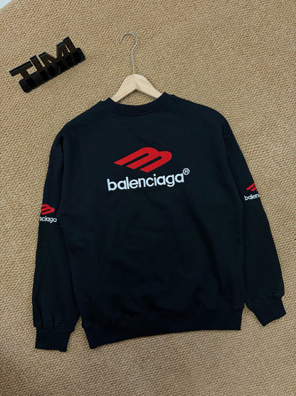 Balenciaga Crewneck Sweatshirt with 3M Letter Embroidery