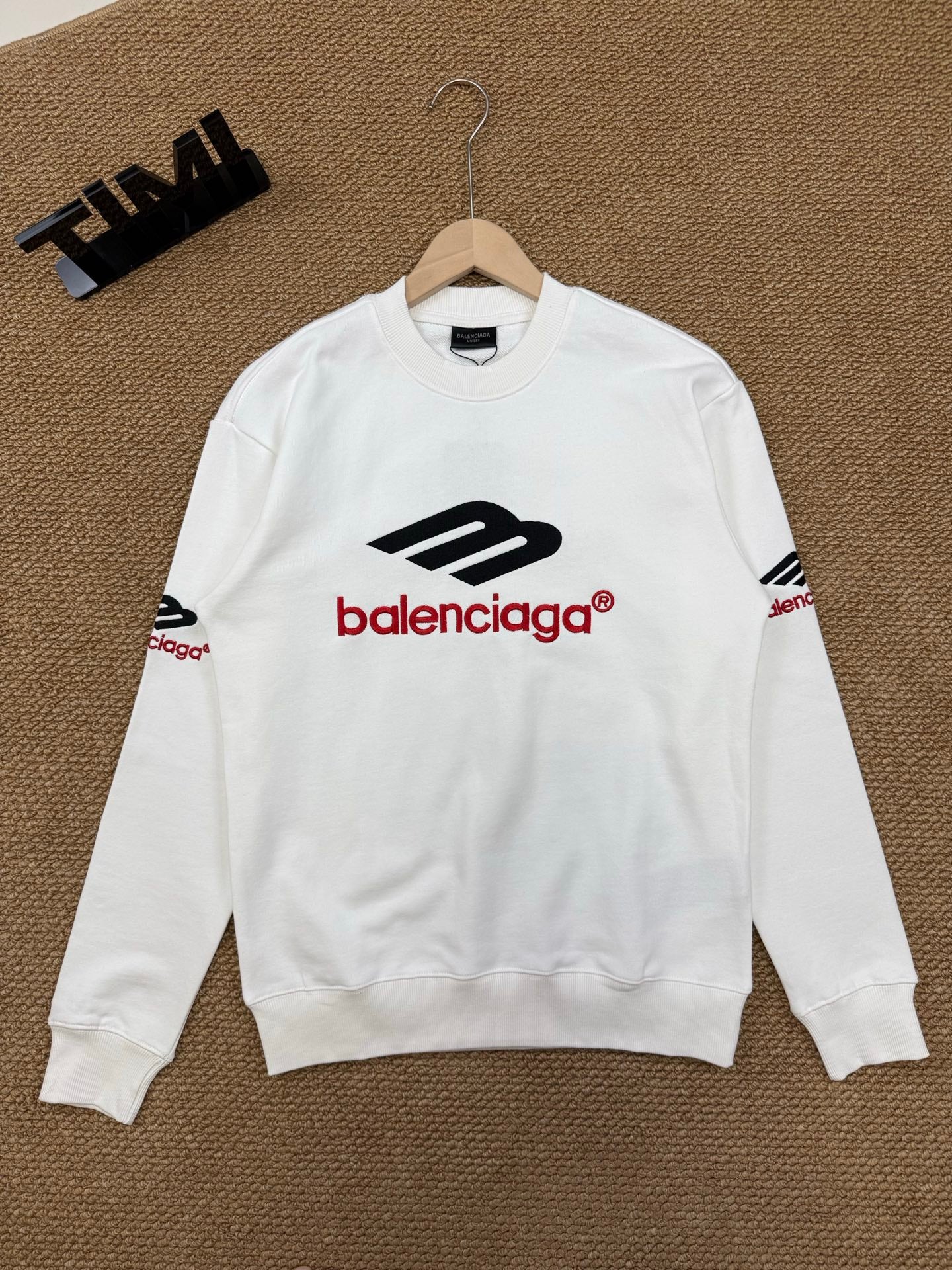Balenciaga Crewneck Sweatshirt with 3M Letter Embroidery