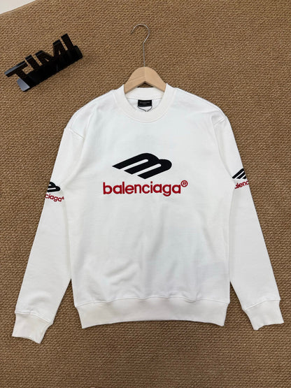 Balenciaga Crewneck Sweatshirt with 3M Letter Embroidery
