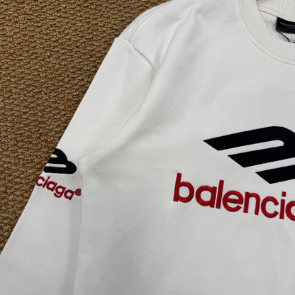 Balenciaga Crewneck Sweatshirt with 3M Letter Embroidery