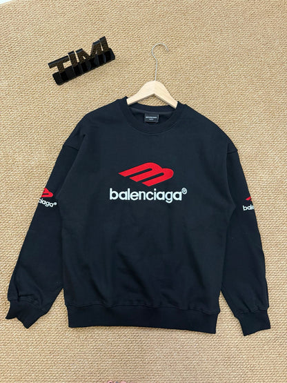 Balenciaga Crewneck Sweatshirt with 3M Letter Embroidery