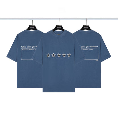 Balenciaga star-print embroidered short-sleeved T-shirt