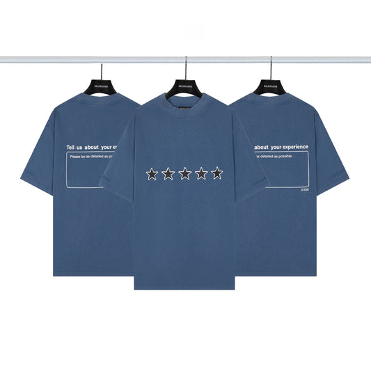 Balenciaga star-print embroidered short-sleeved T-shirt