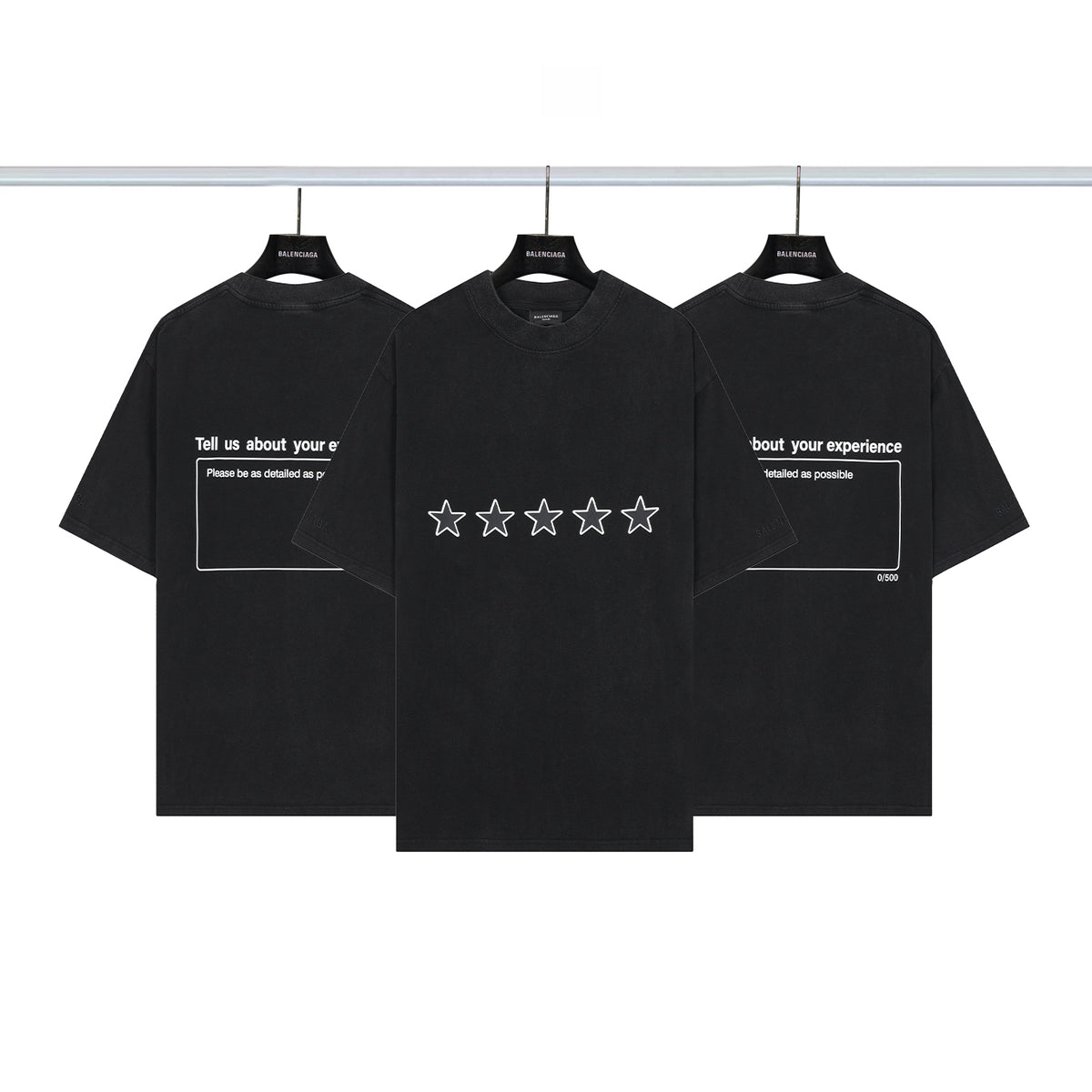 Balenciaga star-print embroidered short-sleeved T-shirt