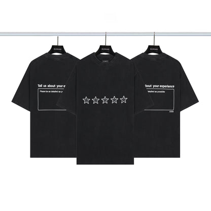 Balenciaga star-print embroidered short-sleeved T-shirt